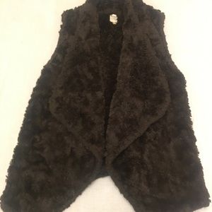 Brown faux fur vest